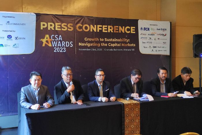 Konferensi Pers CSA Awards 2023, yang digelar di Menara 16, Jakarta, Kamis (23/11/2023) (HELLO.id / Idris Daulat)
