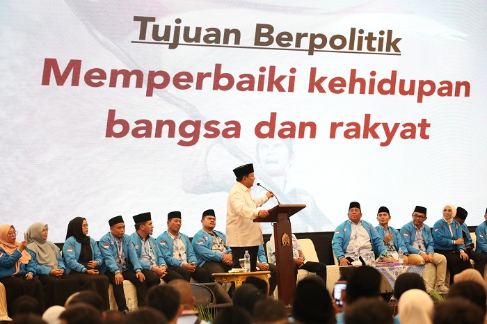 Capres nomor urut 2, Prabowo Subianto menghadiri acara 'Deklarasi Kaukus Generasi Muda Islam' di Balai Kartini, Jakarta. (Dok. Tim Media Prabowo-Gibran)