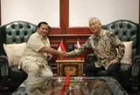 Menteri Pertahanan Republik Indonesia (Menhan RI), Prabowo Subianto, menerima kunjungan Duta Besar (Dubes) Korea Selatan Lee Sang-Deok. (Dok. Kemhan.go.id)