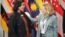 Menteri Keuangan (Menkeu) Sri Mulyani Indrawati bertemu bilateral dengan Presiden European Investment Bank (EIB) Nadia Calvino. (Dok. Kemenkeu.go.id)