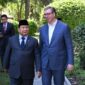Presiden terpilih RI Prabowo Subianto bertemu Presiden Serbia Aleksandar Vucic guna memperkuat dialog politik dan bekerja sama diberbagai bidang, Senin (29/7/2024). (Instagram.com/@buducnostsrbijeav)