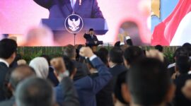 Presiden RI Prabowo Subianto saat acara peluncuran Badan Pengelola Investasi (BPI) Daya Anagata Nusantara (Danantara) di Istana Merdeka, Jakarta. (Dok. Tim Media Prabowo)