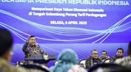 Presiden RI Prabowo Subianto dalam acara  'Sarasehan Ekonomi Bersama Presiden RI, Jakarta. (Dok. Setkab.go.id)